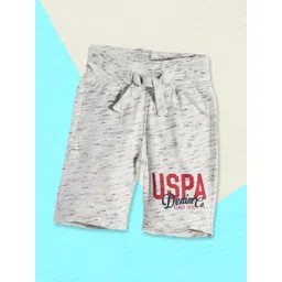 U.S. Polo Assn. Kids Boys Off-White & Black Solid Mid-Rise Shorts-picture-26