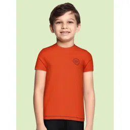 U.S. Polo Assn. Kids Boys Orange Solid Pure Cotton Lounge T-shirt-picture-47