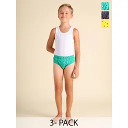 U.S. Polo Assn. Kids Boys Pack Of 3 Printed Pure Cotton Basic Briefs- EKB02-DYN-P3-picture-32