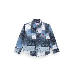 U.S. Polo Assn. Kids Boys Paisley Printed Spread Collar Classic Casual Shirt-picture-15