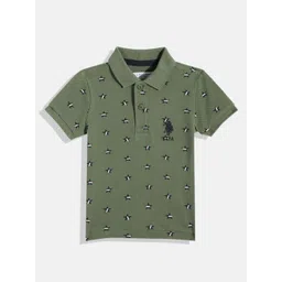 U.S. Polo Assn. Kids Boys Printed Polo Collar Pure Cotton T-shirt-picture-47