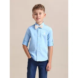 U.S. Polo Assn. Kids Boys Pure Cotton Casual Shirt With Bow Tie-picture-23