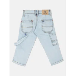 U.S. Polo Assn. Kids Boys Regular Fit Heavy Fade Stretchable Pure Cotton Jeans image 3