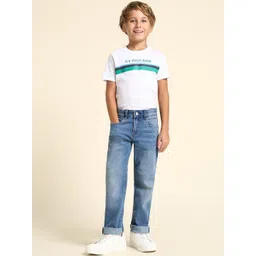 U.S. Polo Assn. Kids Boys Relaxed Fit Mid-Rise Light Fade Stretchable Jeans-picture-44