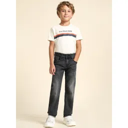 U.S. Polo Assn. Kids Boys Relaxed Fit Mid-Rise Light Fade Stretchable Jeans-picture-53