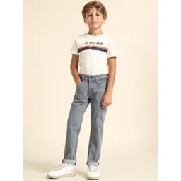 U.S. Polo Assn. Kids Boys Relaxed Fit Mid-Rise Stretchable Jeans-picture-24