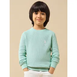 U.S. Polo Assn. Kids Boys Ribbed Round Neck Full Sleeve Pullover-picture-16
