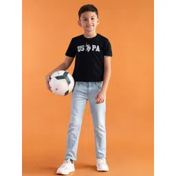 U.S. Polo Assn. Kids Boys Skinny Fit Mid-Rise Heavy Fade Stretchable Jeans-picture-56