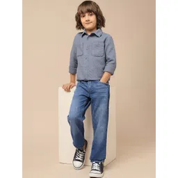 U.S. Polo Assn. Kids Boys Slim Fit Mid-Rise Low Distress Light Fade Stretchable Jeans-image-48