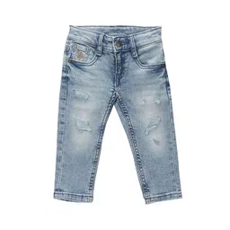 U.S. Polo Assn. Kids Boys Slim Fit Mid Rise Mildly Distressed Heavy Fade Stretchable Jeans-image-32