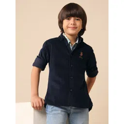 U.S. Polo Assn. Kids Boys Solid Spread Collar Pure Cotton Casual Shirt-picture-21