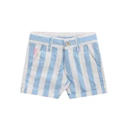 U.S. Polo Assn. Kids Boys Striped Mid Rise Pure Cotton Shorts-picture-10