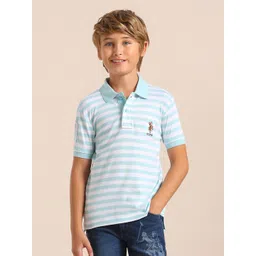 U.S. Polo Assn. Kids Boys Striped Polo Collar Cotton T-shirt-picture-35