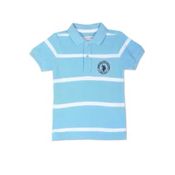 U.S. Polo Assn. Kids Boys Striped Polo Collar Pure Cotton T-shirt-picture-43