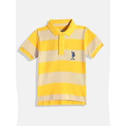 U.S. Polo Assn. Kids Boys Striped Polo Collar Pure Cotton T-shirt-picture-49