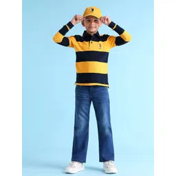 U.S. Polo Assn. Kids Boys Striped Polo Collar Pure Cotton T-shirt-picture-42