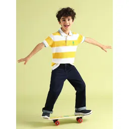 U.S. Polo Assn. Kids Boys Striped Polo Collar Pure Cotton T-shirt-picture-38