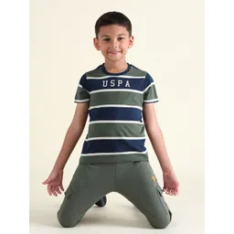 U.S. Polo Assn. Kids Boys Striped Pure Cotton T-shirt-picture-43