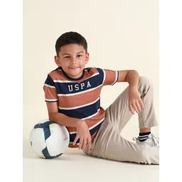 U.S. Polo Assn. Kids Boys Striped Pure Cotton T-shirt-picture-43