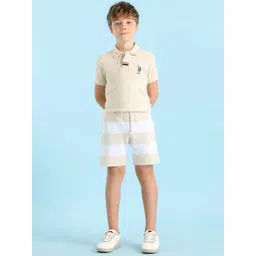 U.S. Polo Assn. Kids Boys Striped Regular Fit Mid-Rise Technology Shorts-picture-26