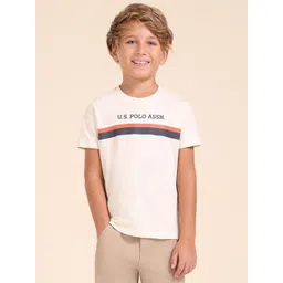 U.S. Polo Assn. Kids Boys Striped Round Neck Cotton T-shirt-picture-29