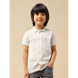 U.S. Polo Assn. Kids Boys Textured Regular Fit Polo Collar Pure Cotton Tshirts-picture-46