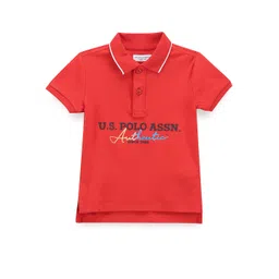 U.S. Polo Assn. Kids Boys Typography Printed Polo Collar Short Sleeves Cotton T-shirt-picture-13