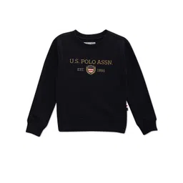 U.S. Polo Assn. Kids Boys Typography Printed Pure Cotton Pullover-picture-58