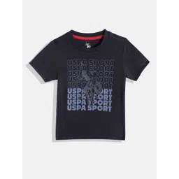 U.S. Polo Assn. Kids Boys Typography Printed Pure Cotton T-shirt-picture-43