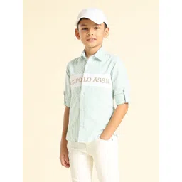 U.S. Polo Assn. Kids Boys Vertical Striped Cotton Casual Shirt-picture-18