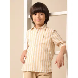 U.S. Polo Assn. Kids Boys Vertical Striped Spread Collar Casual Shirt-picture-29