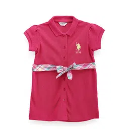U.S. Polo Assn. Kids Girls Belted Pure Cotton T-Shirt Dress-picture-49