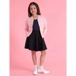 U.S. Polo Assn. Kids Girls Brand Logo Printed Mock Collar Cotton Front-Open Sweatshirt-picture-36