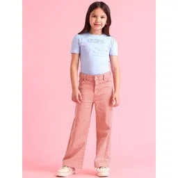 U.S. Polo Assn. Kids Girls Classic Flared Mid-Rise Stretchable Jeans-picture-37