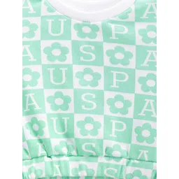 U.S. Polo Assn. Kids Girls Floral Printed Pure Cotton Crop T-shirt image 3