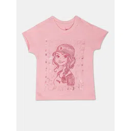 U.S. Polo Assn. Kids Girls Graphic Printed Pure Cotton T-shirt-picture-40