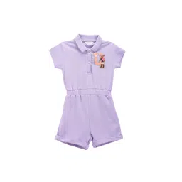U.S. Polo Assn. Kids Girls Polo Collar Pure Cotton Rompers-picture-33
