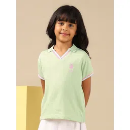 U.S. Polo Assn. Kids Girls Polo Collar Pure Cotton T-shirt-picture-28