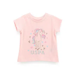 U.S. Polo Assn. Kids Girls Printed Pure Cotton T-shirt-picture-37