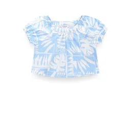 U.S. Polo Assn. Kids Girls Round Neck Floral Print Puff Sleeve Top-picture-36