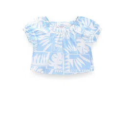 U.S. Polo Assn. Kids Girls Round Neck Floral Print Puff Sleeve Top-picture-35