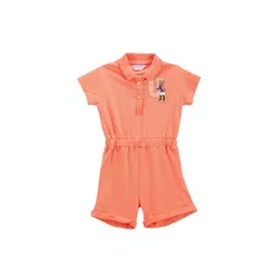 U.S. Polo Assn. Kids Girls Shirt Collar Pure Cotton Rompers-picture-17
