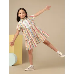 U.S. Polo Assn. Kids Girls Striped Cotton A-Line Dress-picture-41