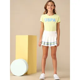 U.S. Polo Assn. Kids Girls Striped Cotton Mini Skorts-picture-32