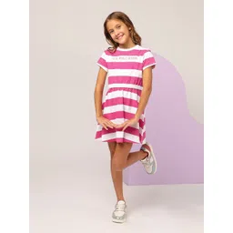 U.S. Polo Assn. Kids Girls Striped Fit & Flare Mini Dress-picture-10