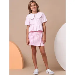 U.S. Polo Assn. Kids Girls Striped Pure Cotton Mini Skorts-picture-37