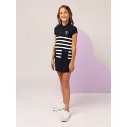 U.S. Polo Assn. Kids Girls Striped Shirt Mini Dress-picture-38