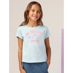 U.S. Polo Assn. Kids Girls Typography Printed Round Neck T-shirt-picture-48