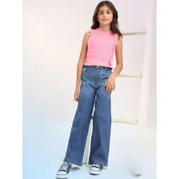 U.S. Polo Assn. Kids Girls Wide Leg High-Rise Stretchable Jeans-picture-19