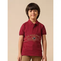 u.s. polo assn. kids Uspa Kids Boys Brand Embroidered Pure Cotton Polo T-shirt-picture-44